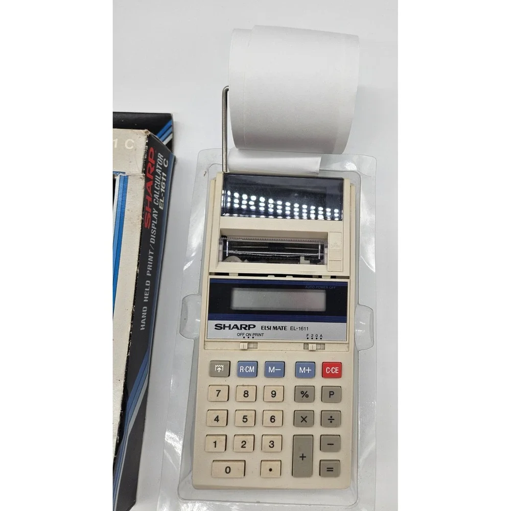 Vintage Sharp EL-1611 C Hand Held Print Display Calculator 10-Digit Printer‎